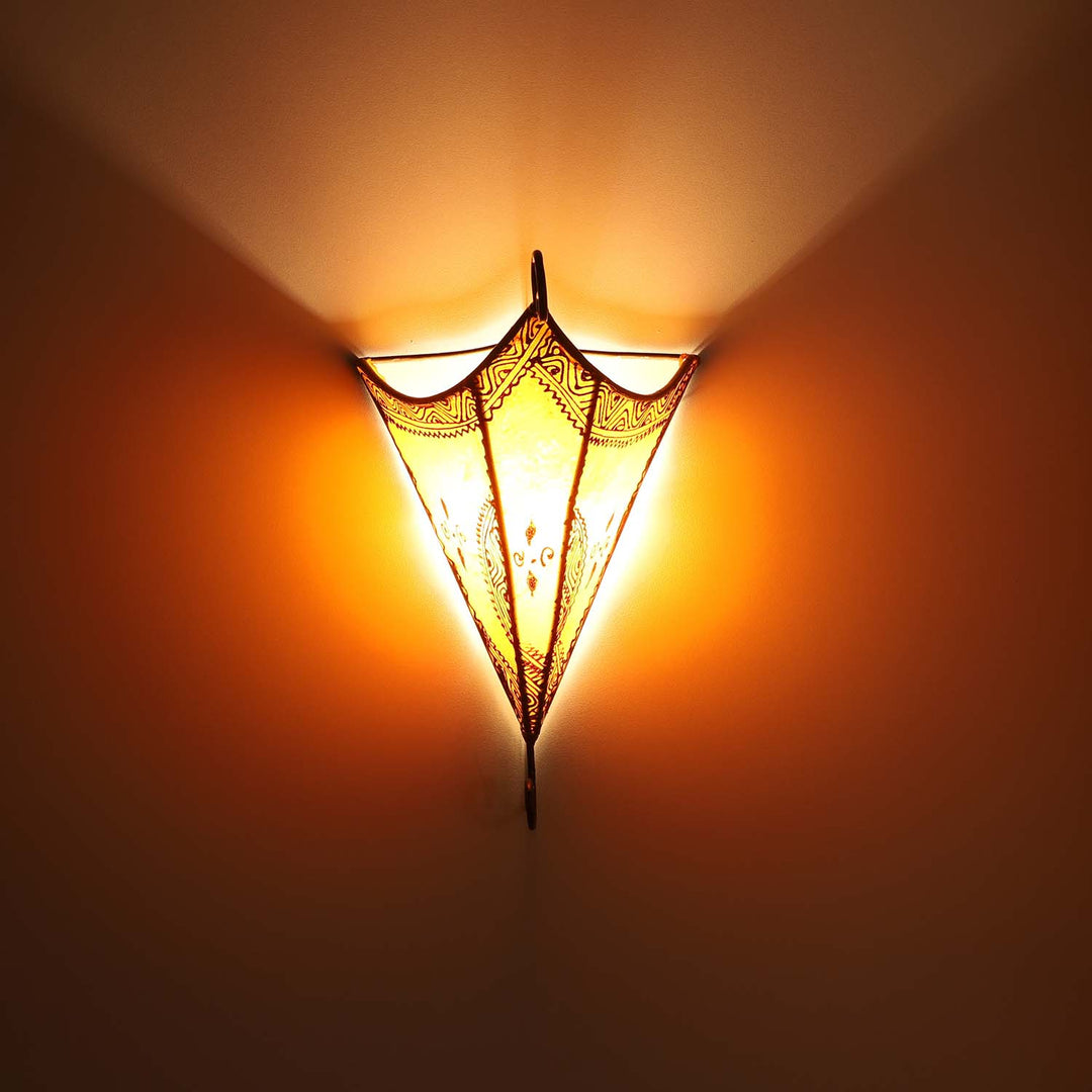 Marokkanische Leder Wandlampe Mouna