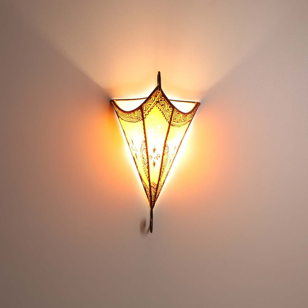 Marokkanische Leder Wandlampe Mouna