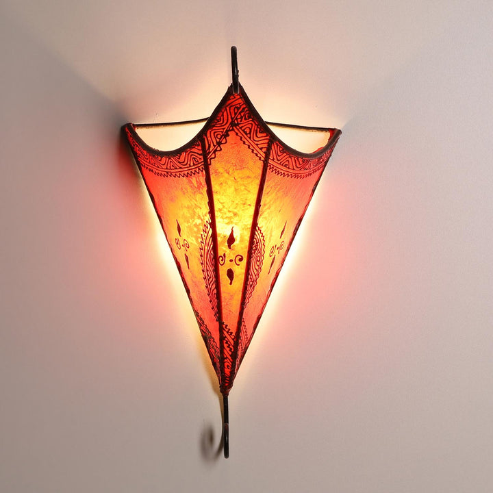 Marokkanische Leder Wandlampe Mouna