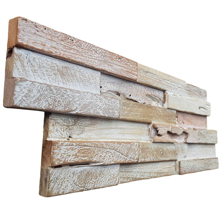 Holz Wandverkleidung White Washed Coral