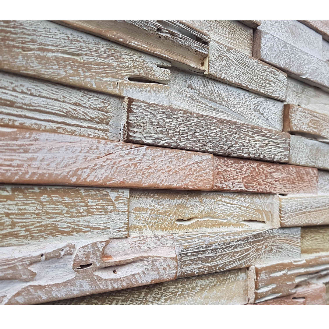 Holz Wandverkleidung White Washed Coral