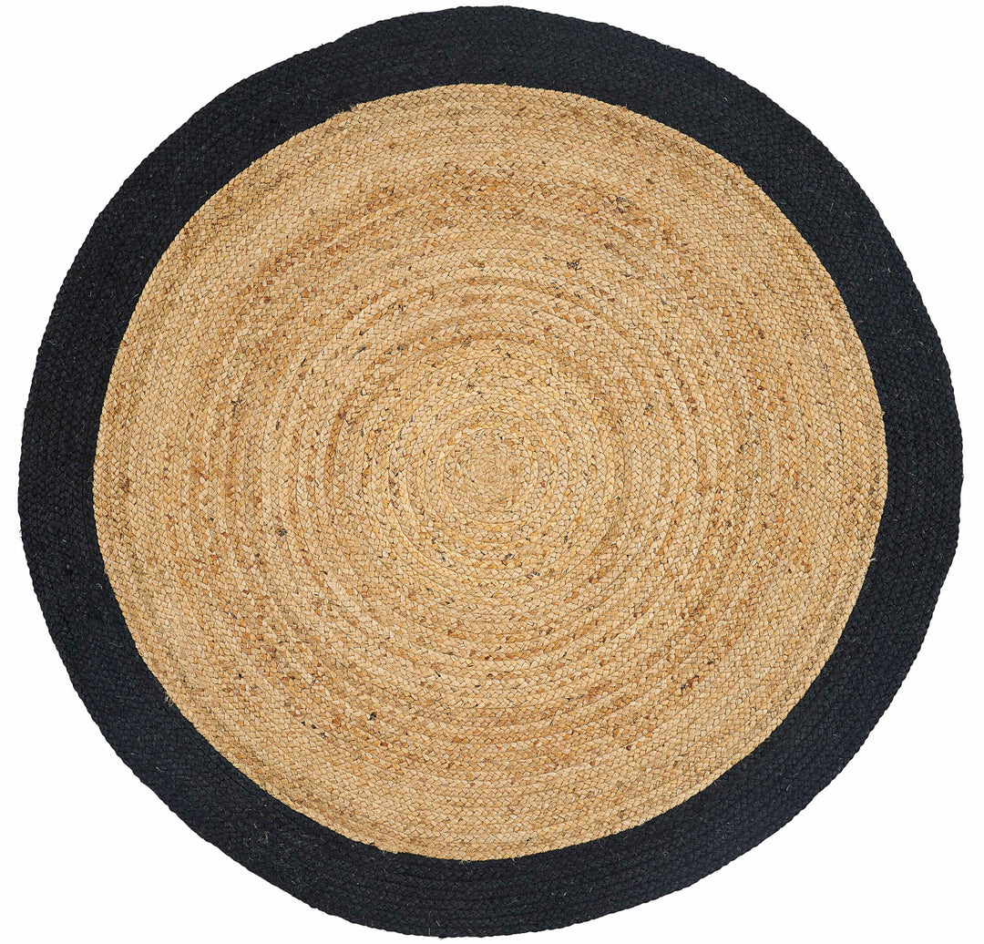 Jute Teppich Tamani Schwarz Natur