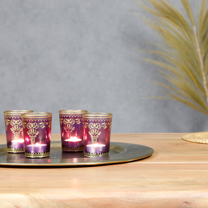 Teelichtglas Violet-Lila 6er Set