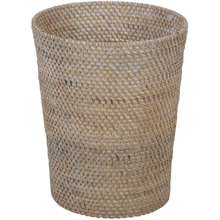 Papierkorb aus Rattan Nila White Wash