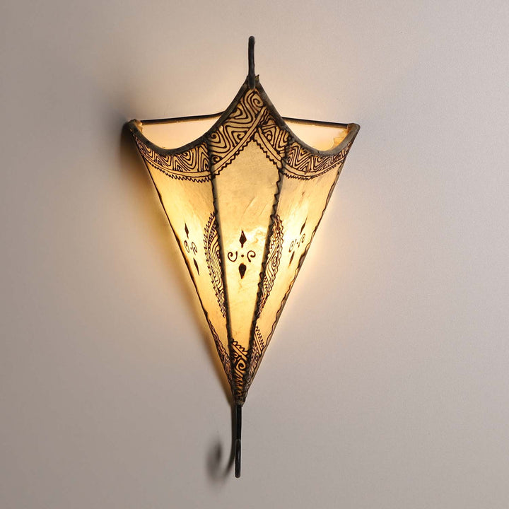 Marokkanische Leder Wandlampe Mouna