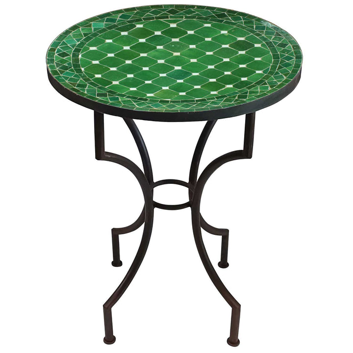 Mosaic table round D60 green/glazed