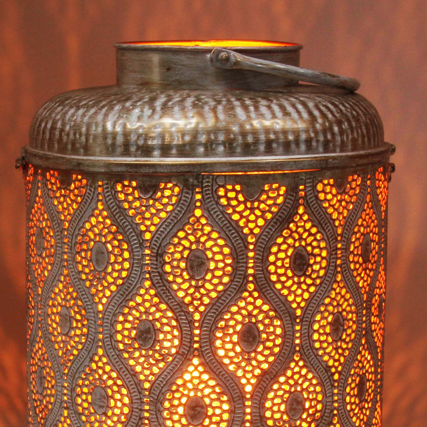 Orientalische Metall-Glas-Laterne Im Marokkanischen Design – Windlicht Rot, Für Teelicht, 1001 Nacht Flair