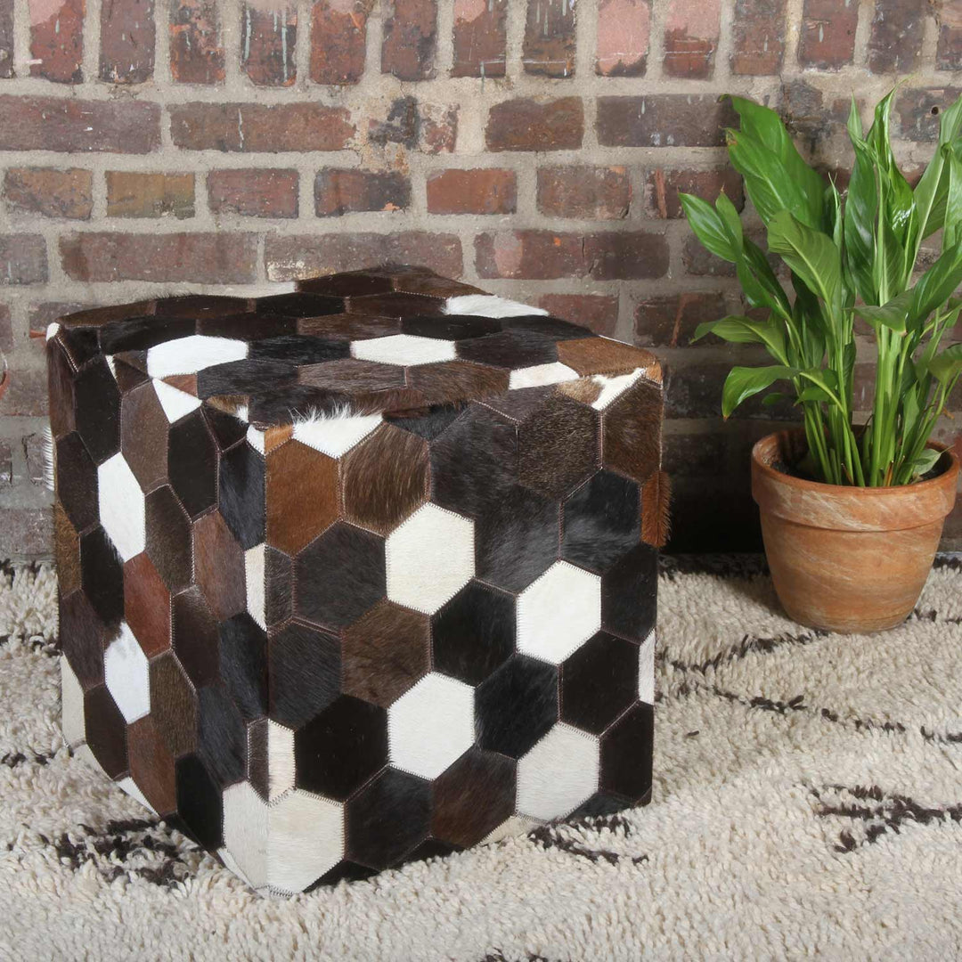 Patchwork Ledersitzkissen Vanita