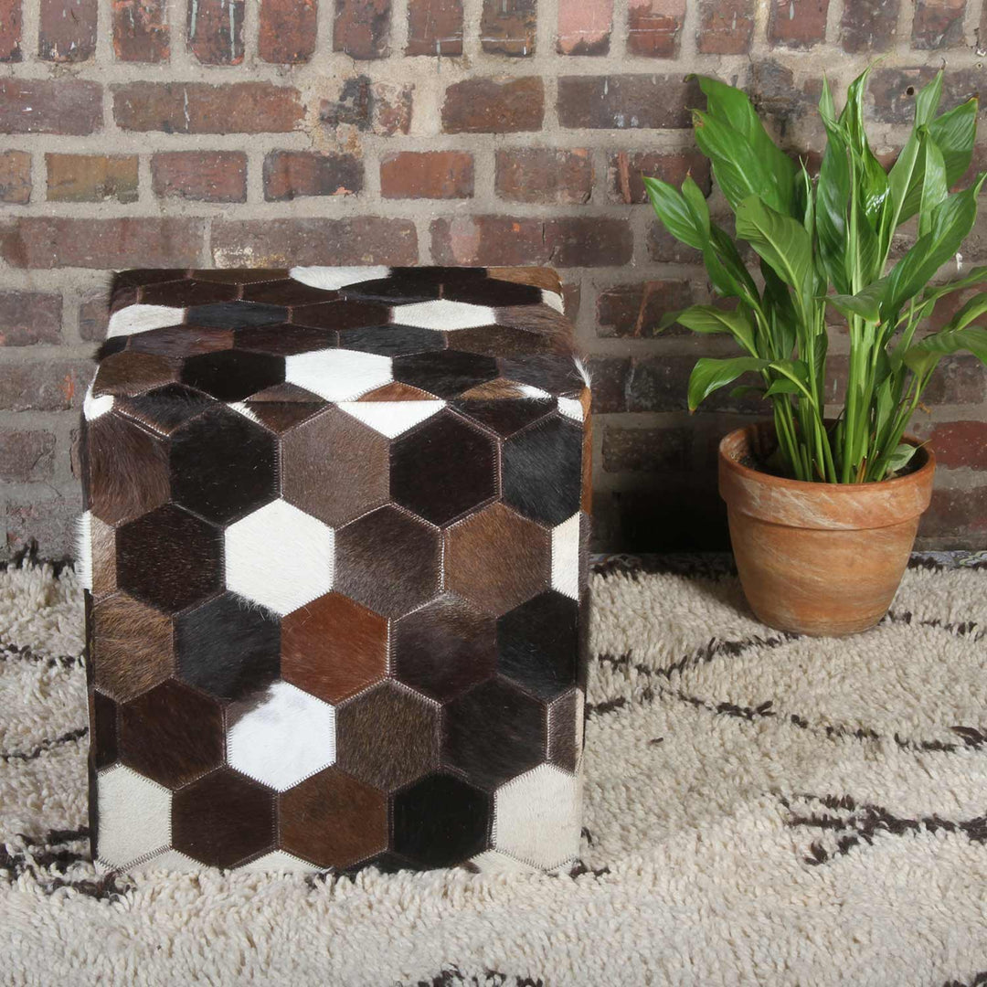 Patchwork Ledersitzkissen Vanita