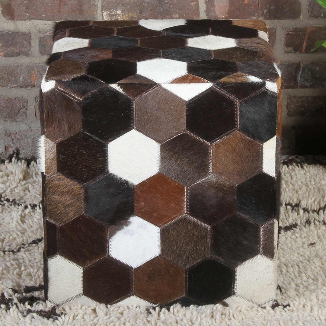 Patchwork Ledersitzkissen Vanita