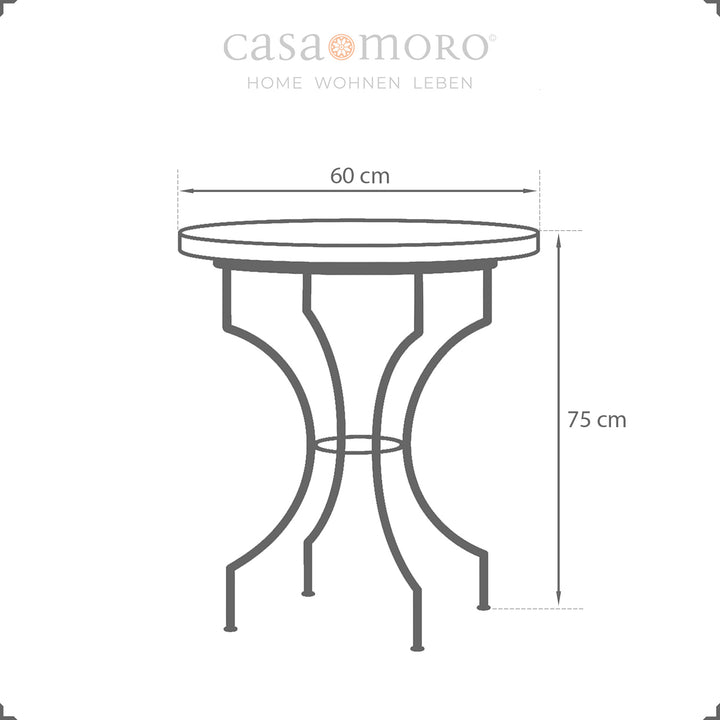 round mosaic table 60 cm diameter, 75 cm height