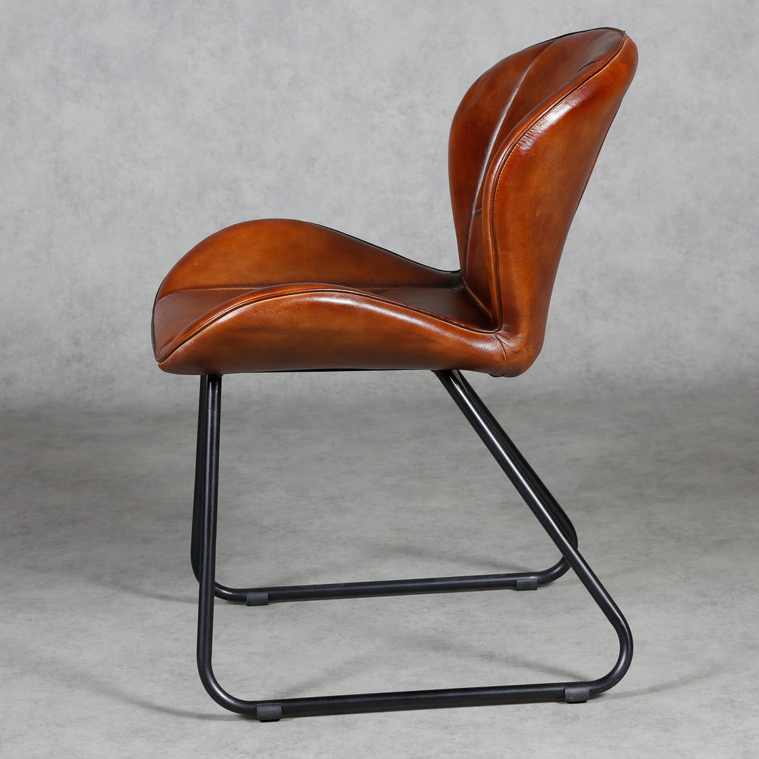 Casa Moro Lederstuhl Polsterstuhl Stühle Esszimmer Stuhl Braun