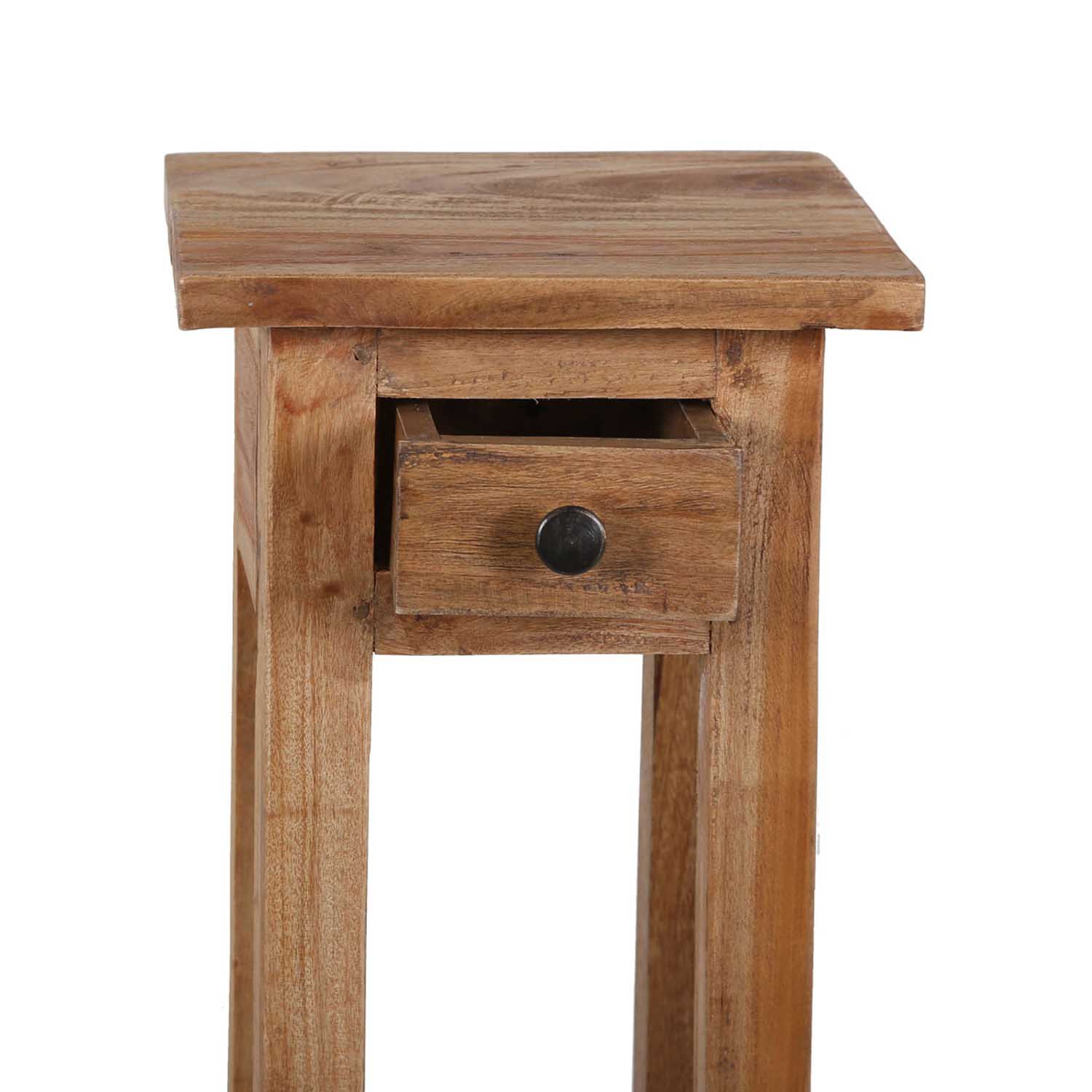Schmaler Teakholz-Beistelltisch mit Schublade – CASA-MORO