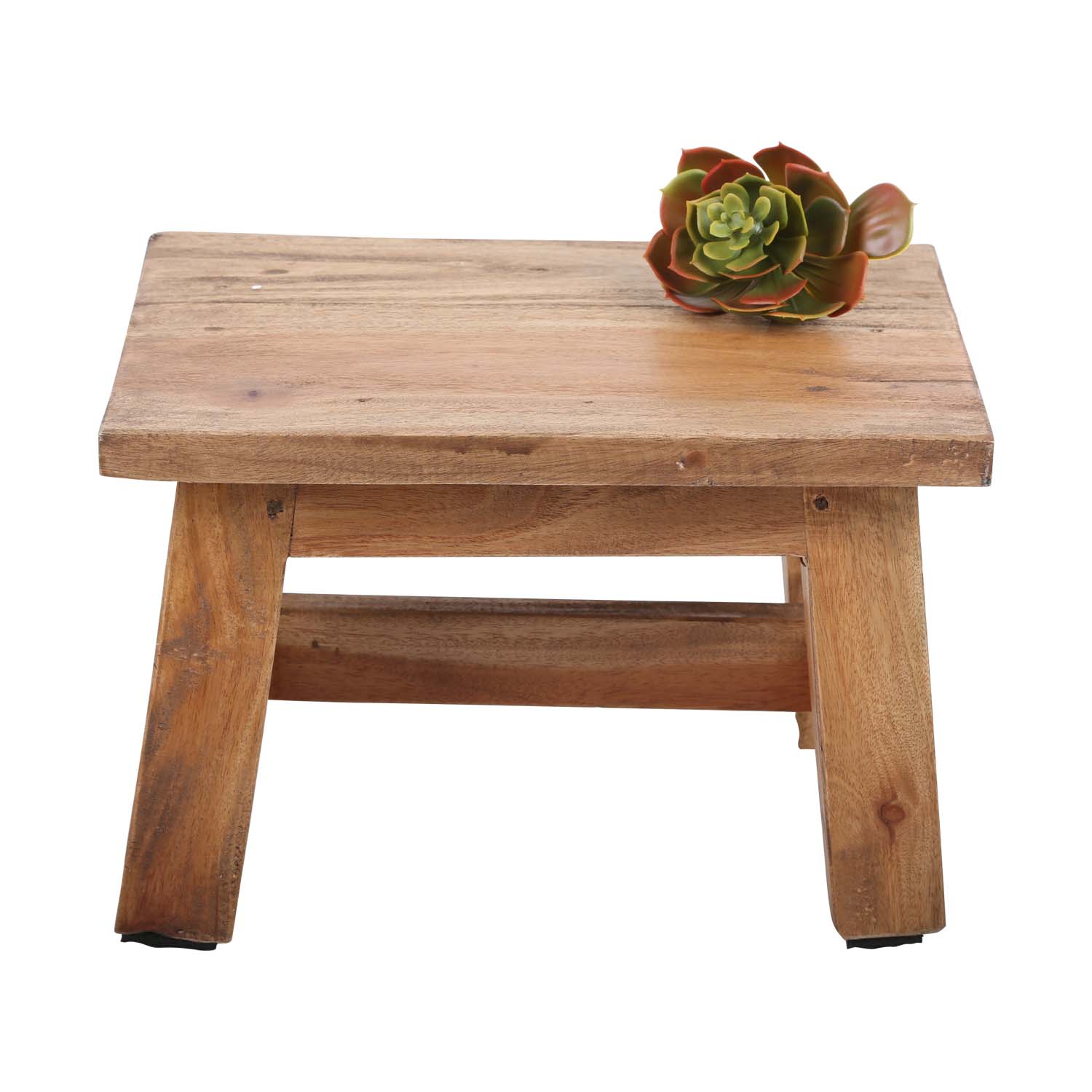 Kleiner Teakholz-Hocker als Fuß- und Blumenhocker – CASA-MORO