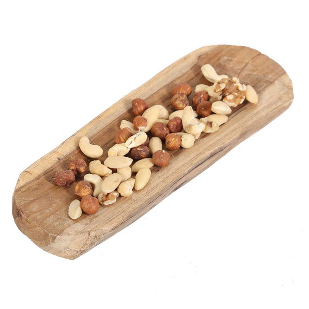 Holzschale aus Teakholz – flach und länglich, 28 cm – CASA-MORO