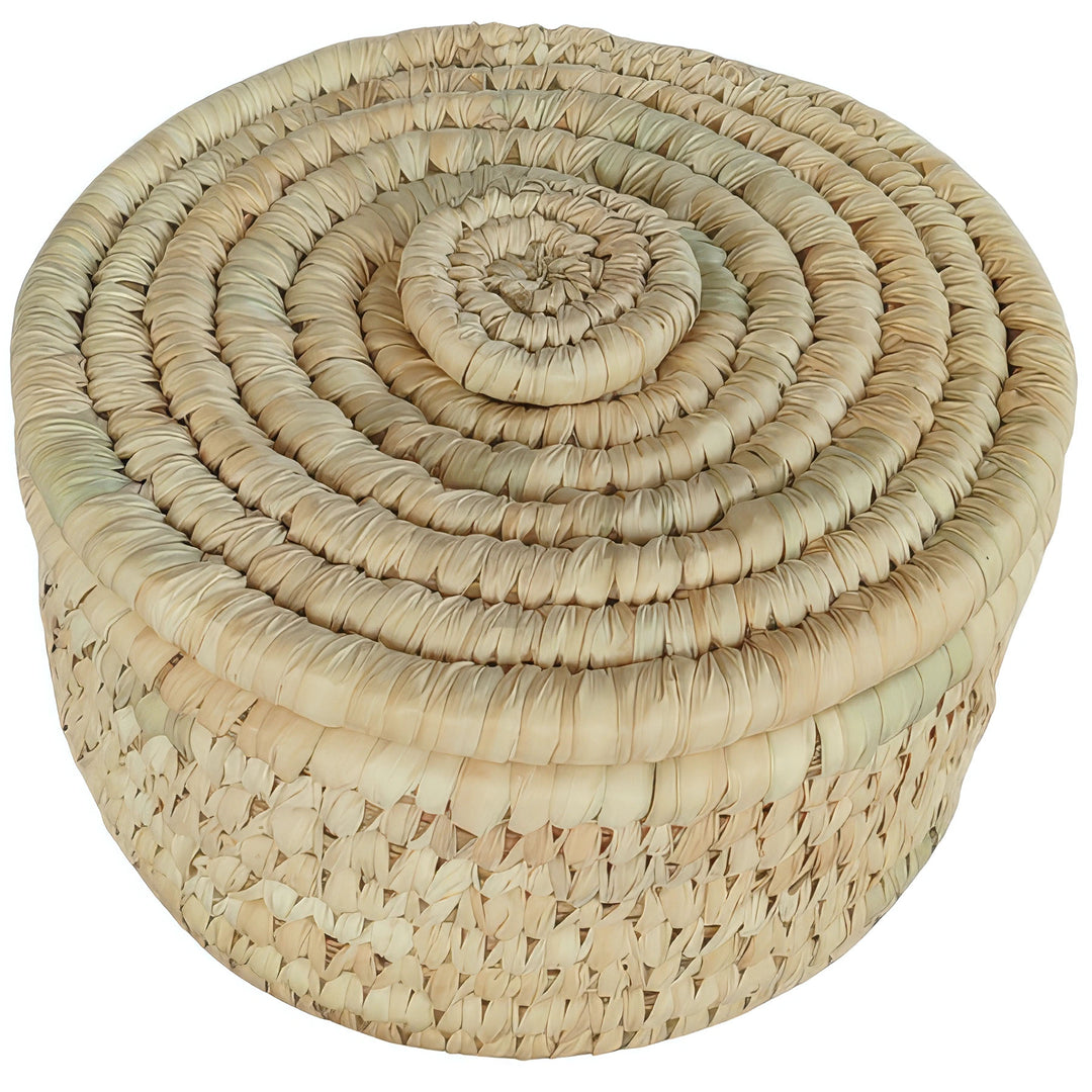 Aufbewahrungskorb aus Palmblatt mit Deckel – Ø 22 cm – CASA-MORO
