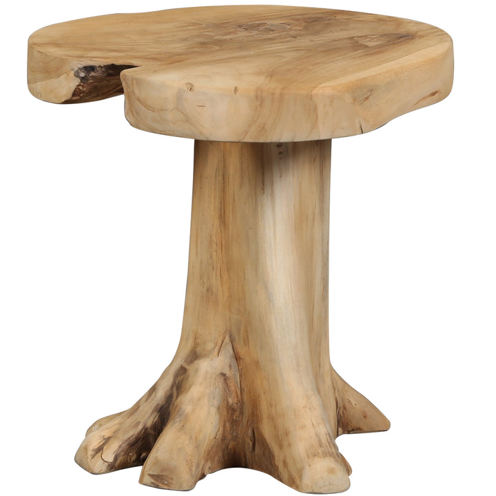  Beistelltisch aus massivem Holz mit naturbrauner Oberfläche 