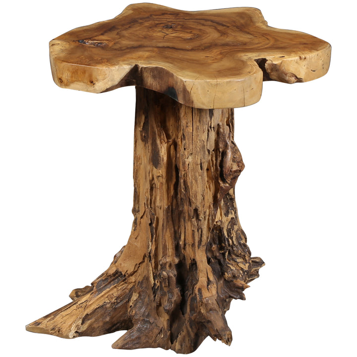 Beistelltisch aus Holz 50x50 cm, kompakt & natürlich geformt