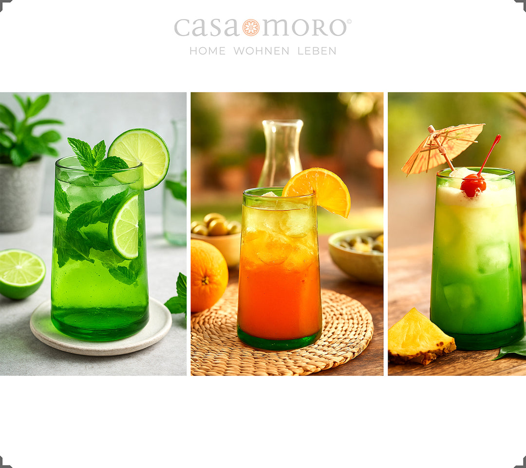 Cocktailgläser Set in kräftigem Grün – für Longdrinks, Sommerdrinks oder Aperitifs