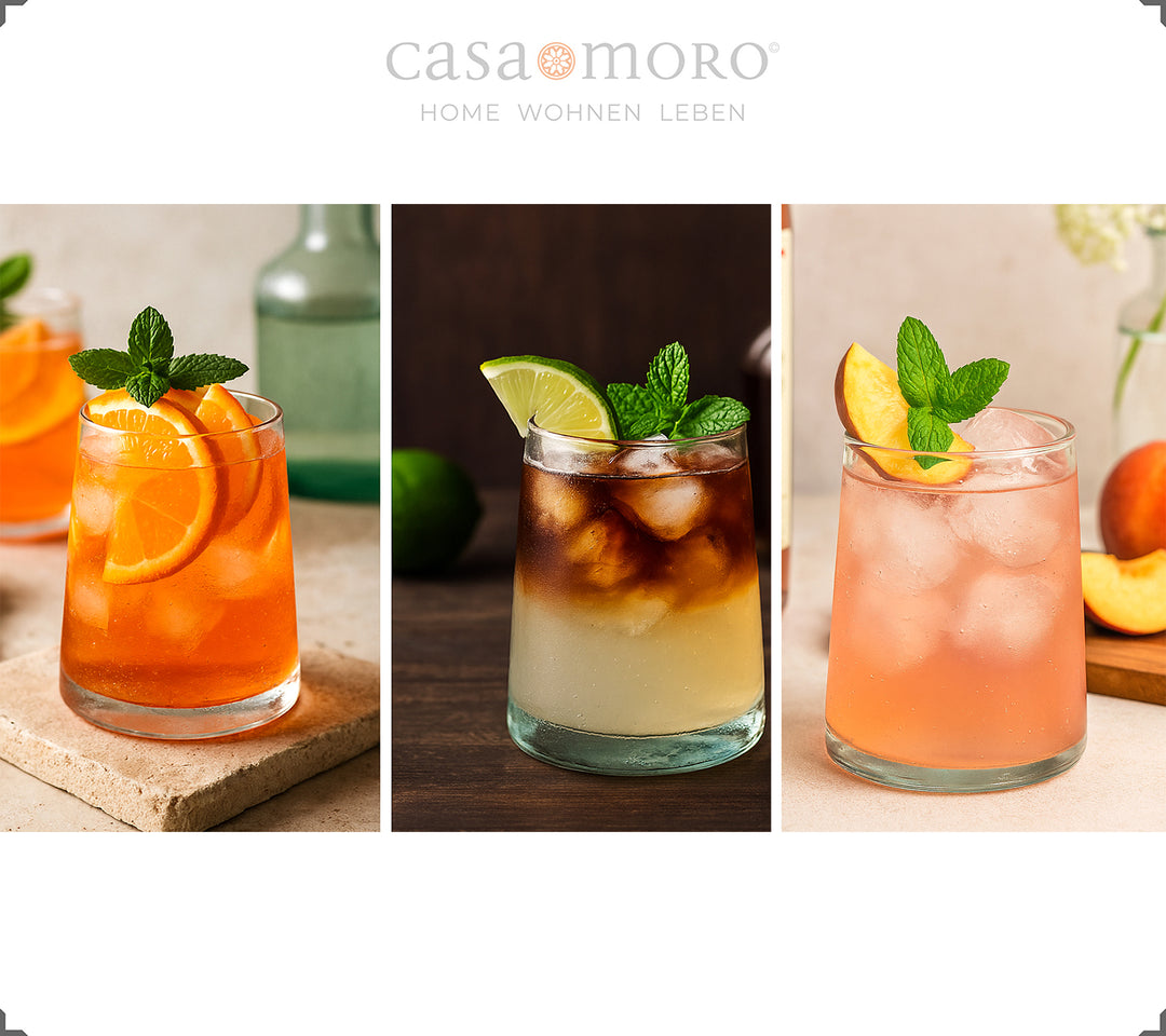 4er-Set Cocktailgläser – aus aufbereitetem Glas, klar & mundgeblasen