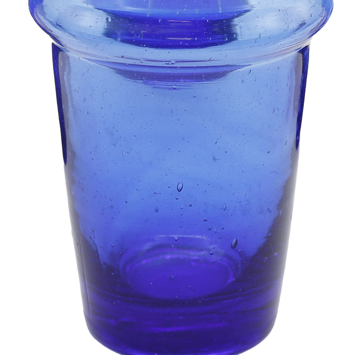Blauw glas voor dessert – glasstructuur met uniek gevoel en traditioneel ontwerp