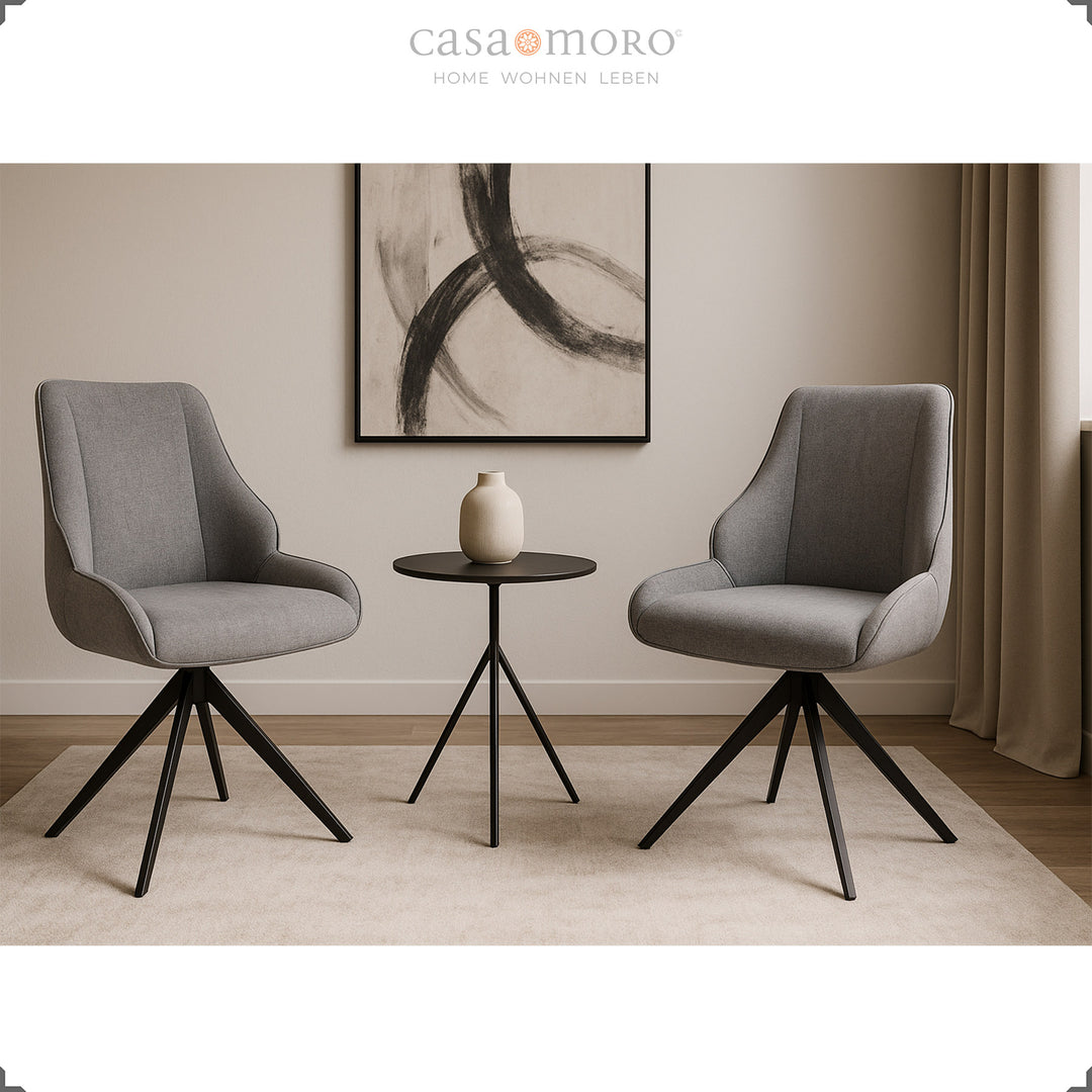 Esszimmerstuhl – 360° drehbar Grau – CASA-MORO