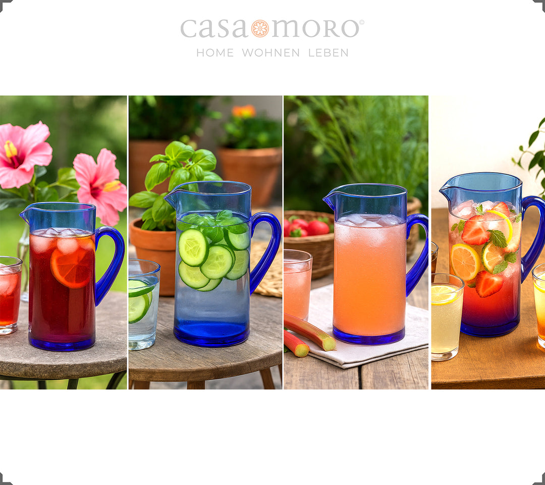 Glass carafe with 1 l capacity – in handmade design