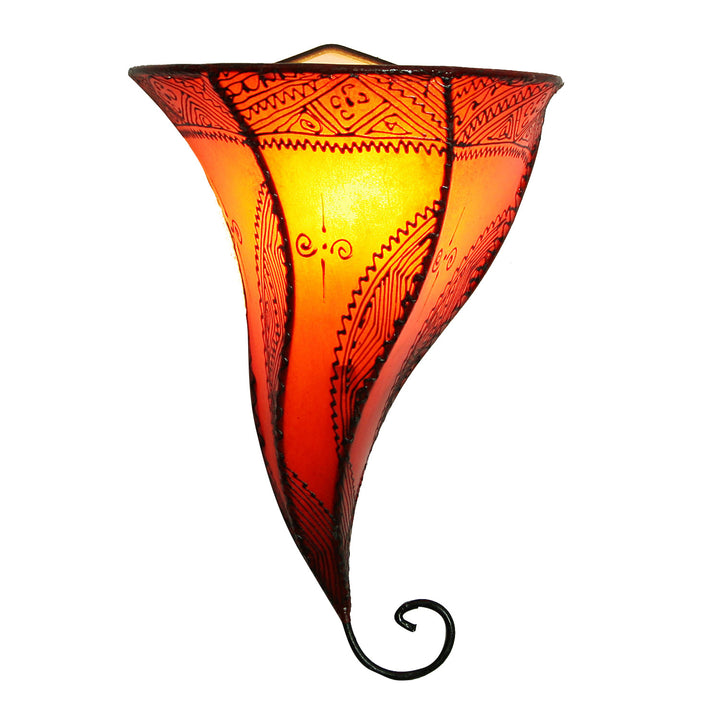 Leder-Wandlampe Mouza Orange