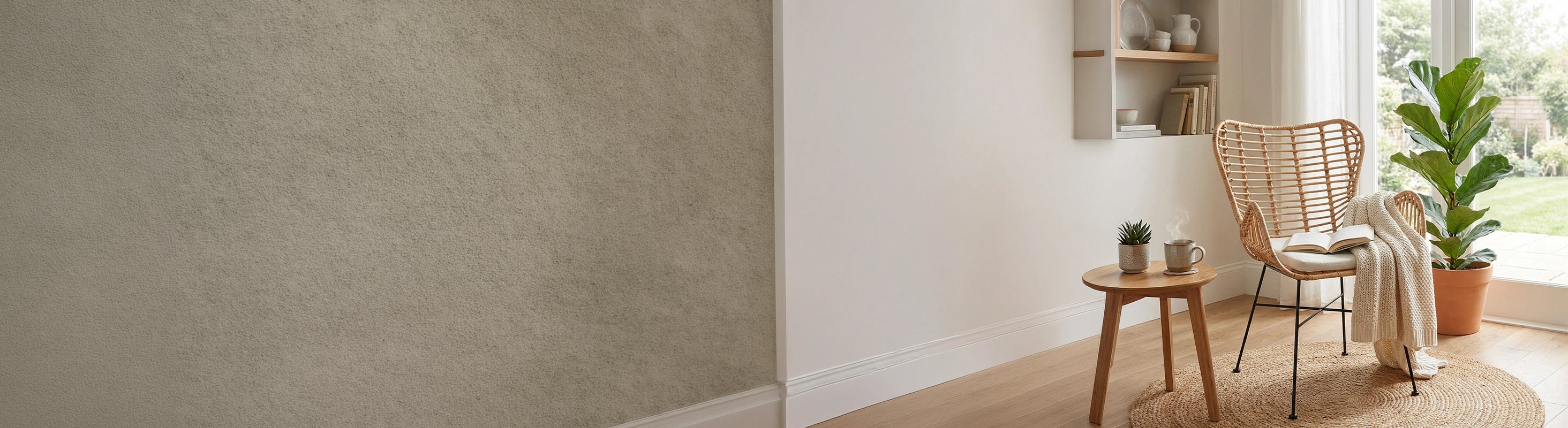 Holz & Rattanstühle – rattanstuhl mit holz beistelltisch im wohnzimmer – holz und rattanstuehle fuer natuerliche wohnraeume