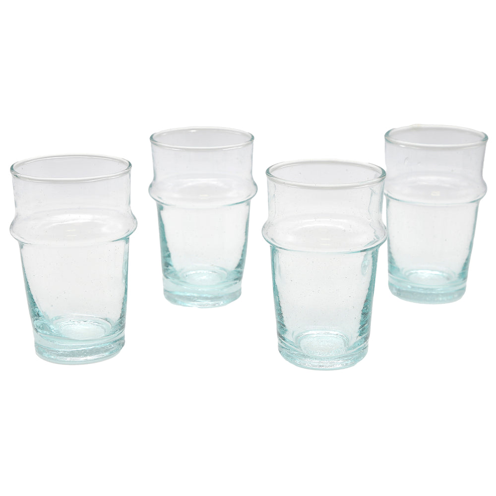 Kaffee Gläser Set aus klarem Glas – mundgeblasen im 4er-Pack mit leichter Struktur