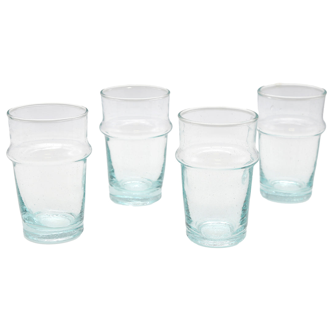 Kaffee Gläser Set aus klarem Glas – mundgeblasen im 4er-Pack mit leichter Struktur