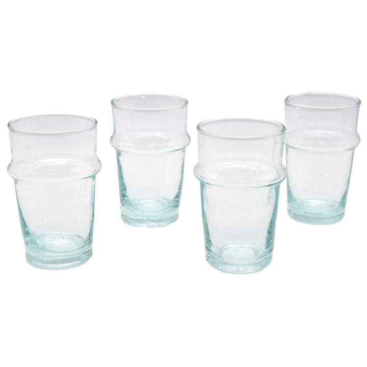 Kaffee Gläser Set aus klarem Glas – mundgeblasen im 4er-Pack mit leichter Struktur