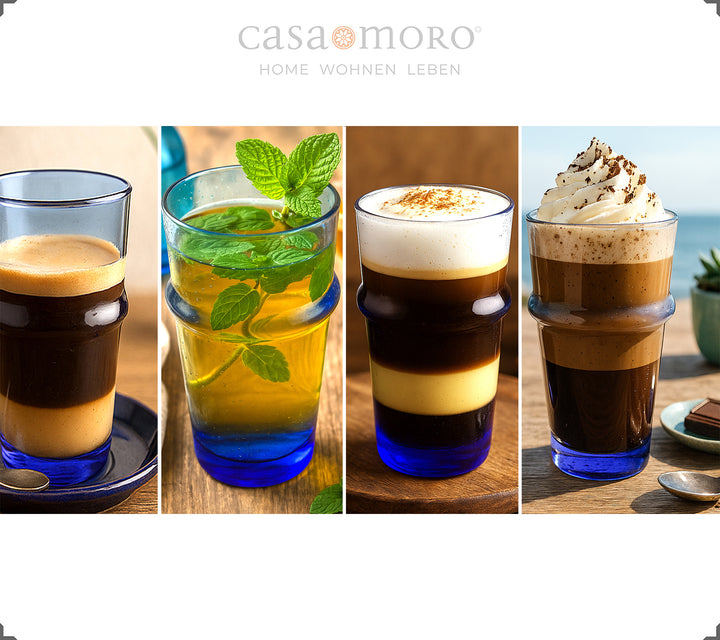 atte Macchiato glazen in een set van 4, gemaakt van gerecycled glas, ideaal voor warme of koude dranken