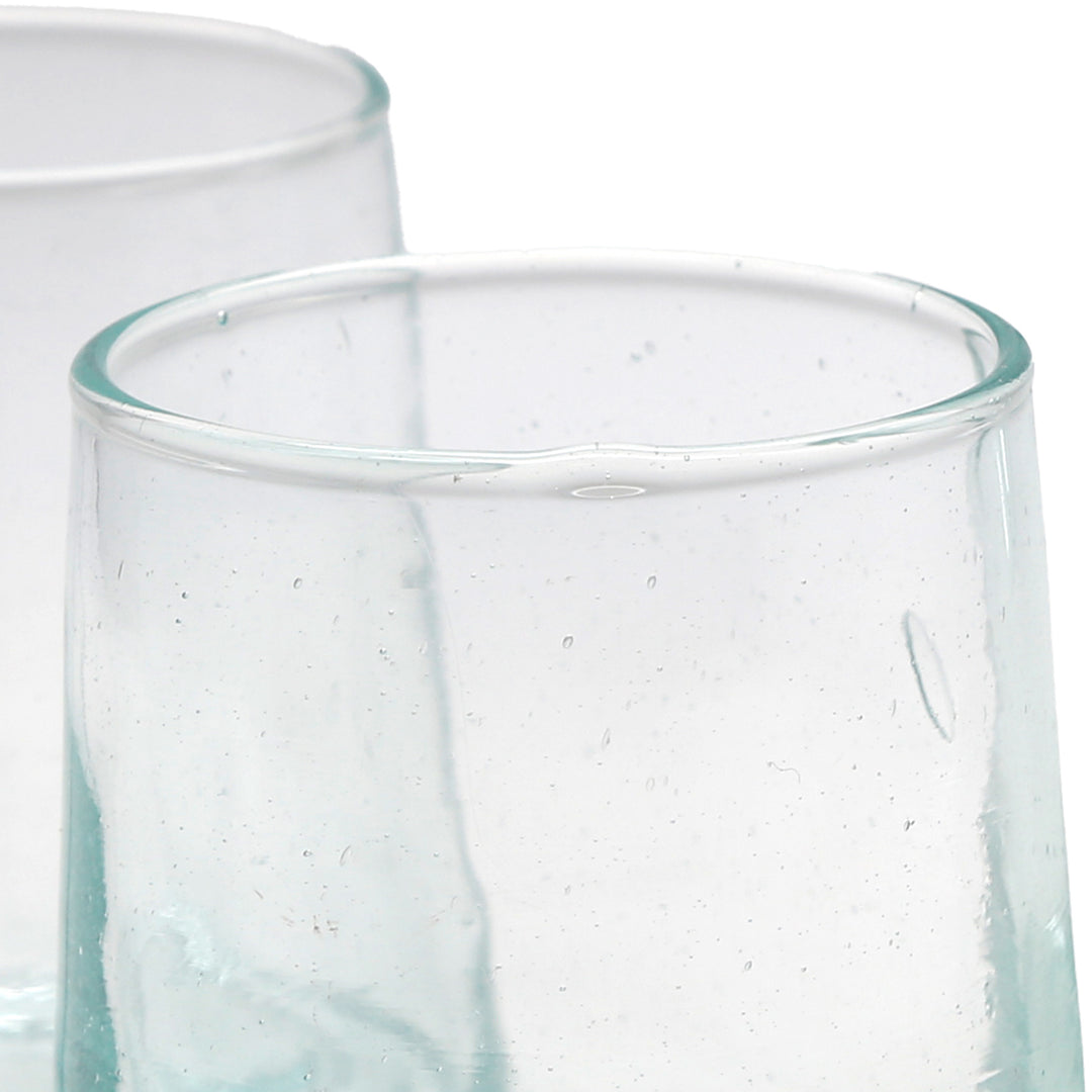 Latte Macchiato Glas – transparentes, mundgeblasenes Unikat aus Altglas