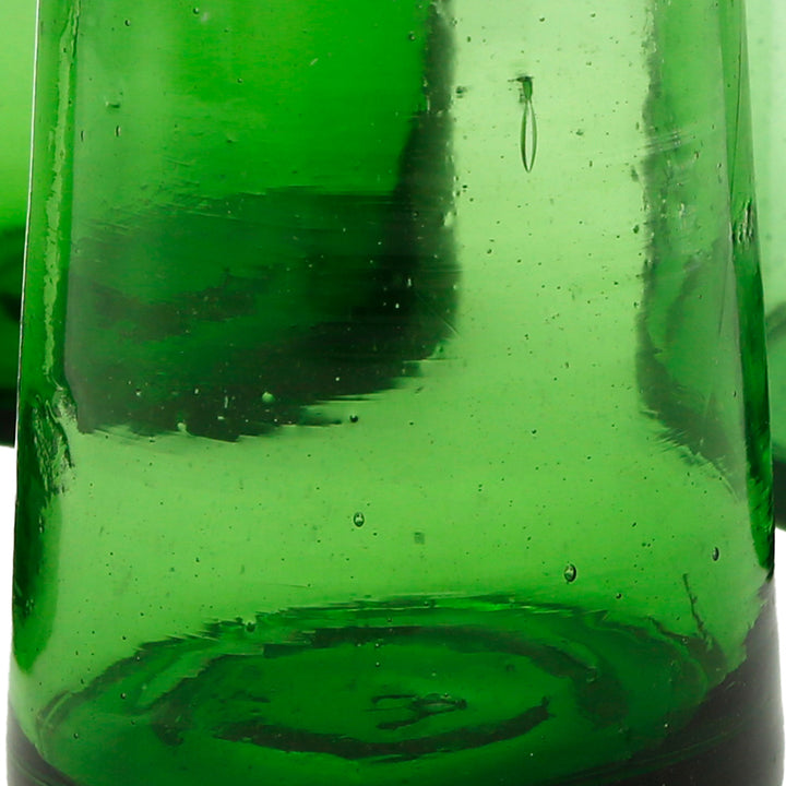4er-Set grüne Gläser für Longdrink – handgefertigt & ausdrucksstark