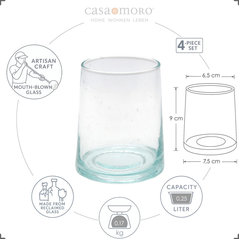 Verre à long drink de style classique – en verre transparent avec de fines inclusions d'air