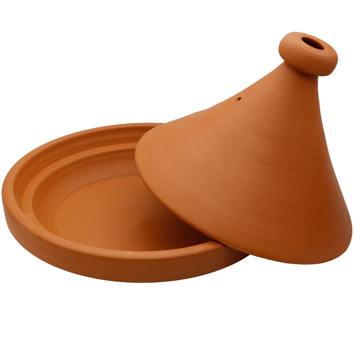 Tajine Topf aus Marokko 34 cm mit abgenommenem Deckel, unglasiert und naturbelassen