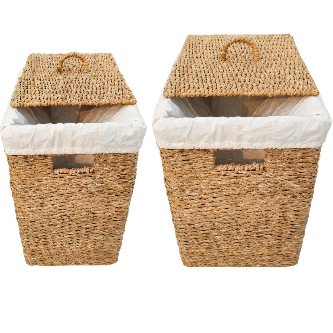 Aufbewahrungskörbe aus Seegras mit Deckel – 2er-Set – CASA-MORO