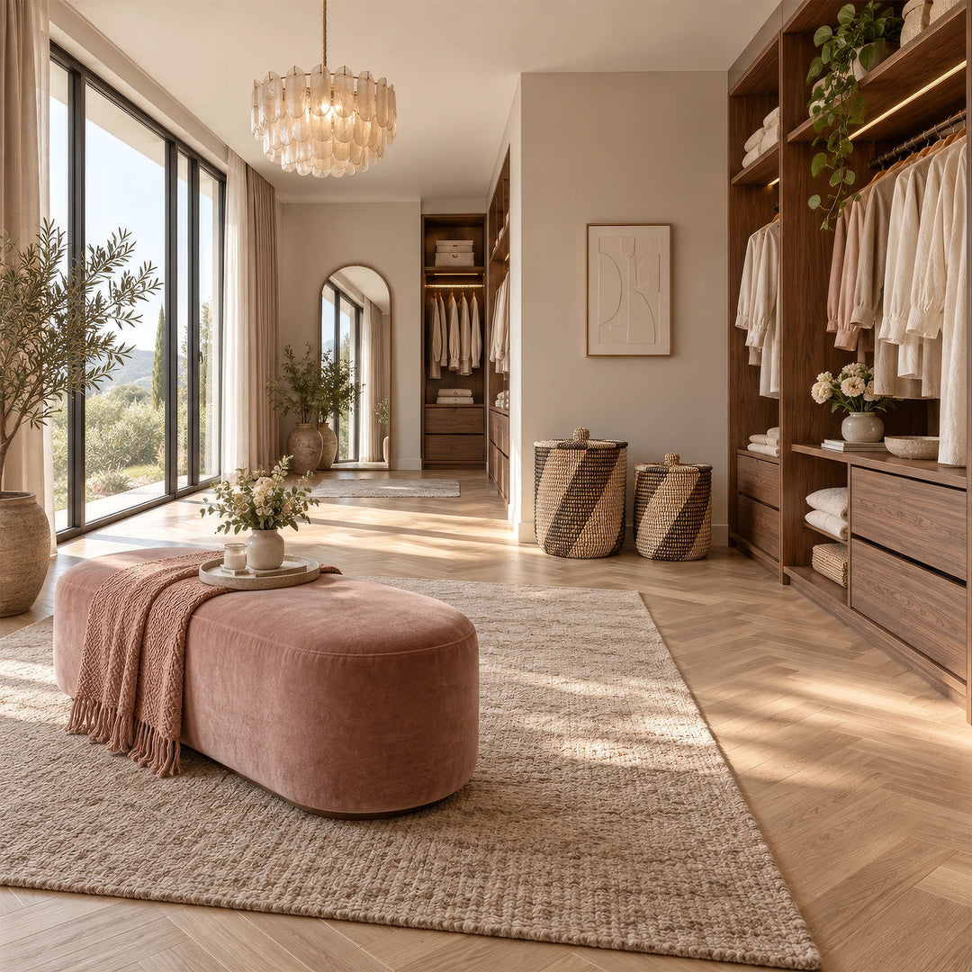 Wäschekorb-Set mit Deckeln – Seegras Schwarz-Weiß – CASA-MORO