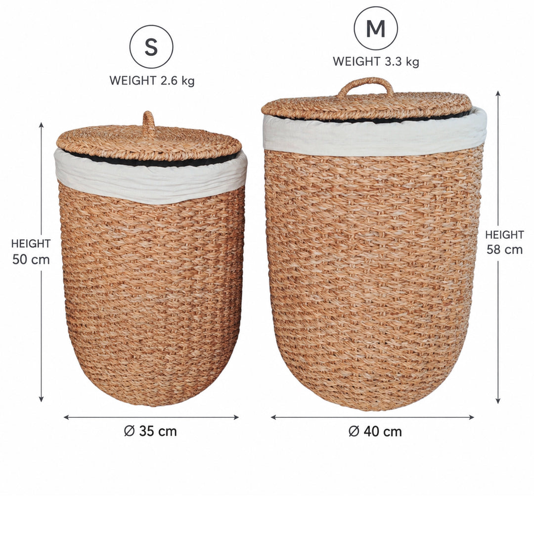 Wäschekorb mit Deckel – 2er-Set, 48 & 70 L – CASA-MORO