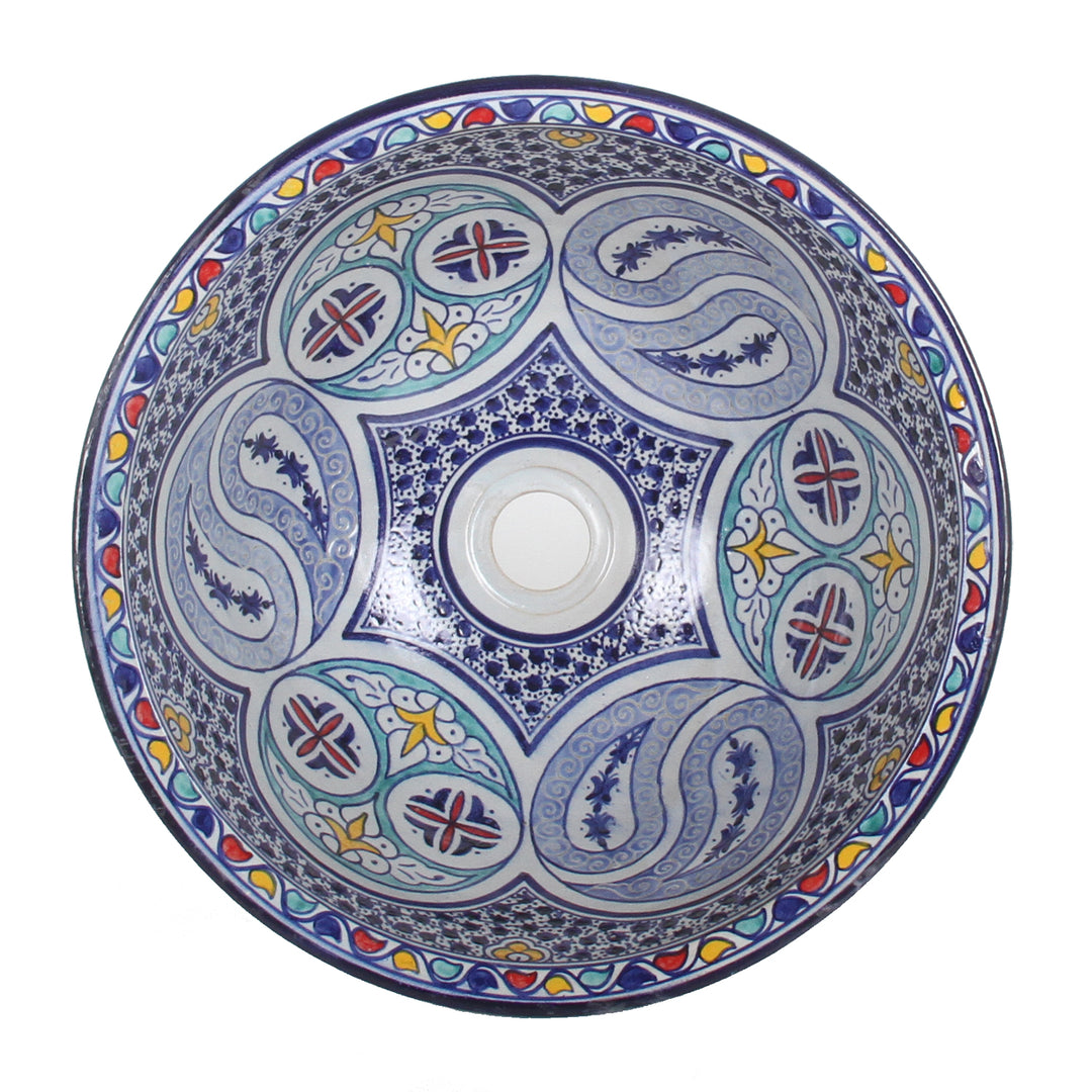 Oriental Hand Painted Ceramic Washbasin Fes104